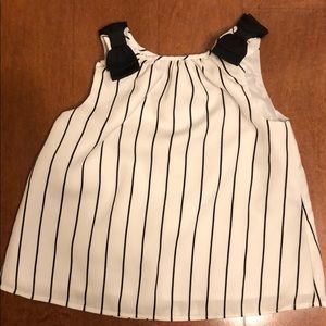 Janie and Jack Black and White bow tank